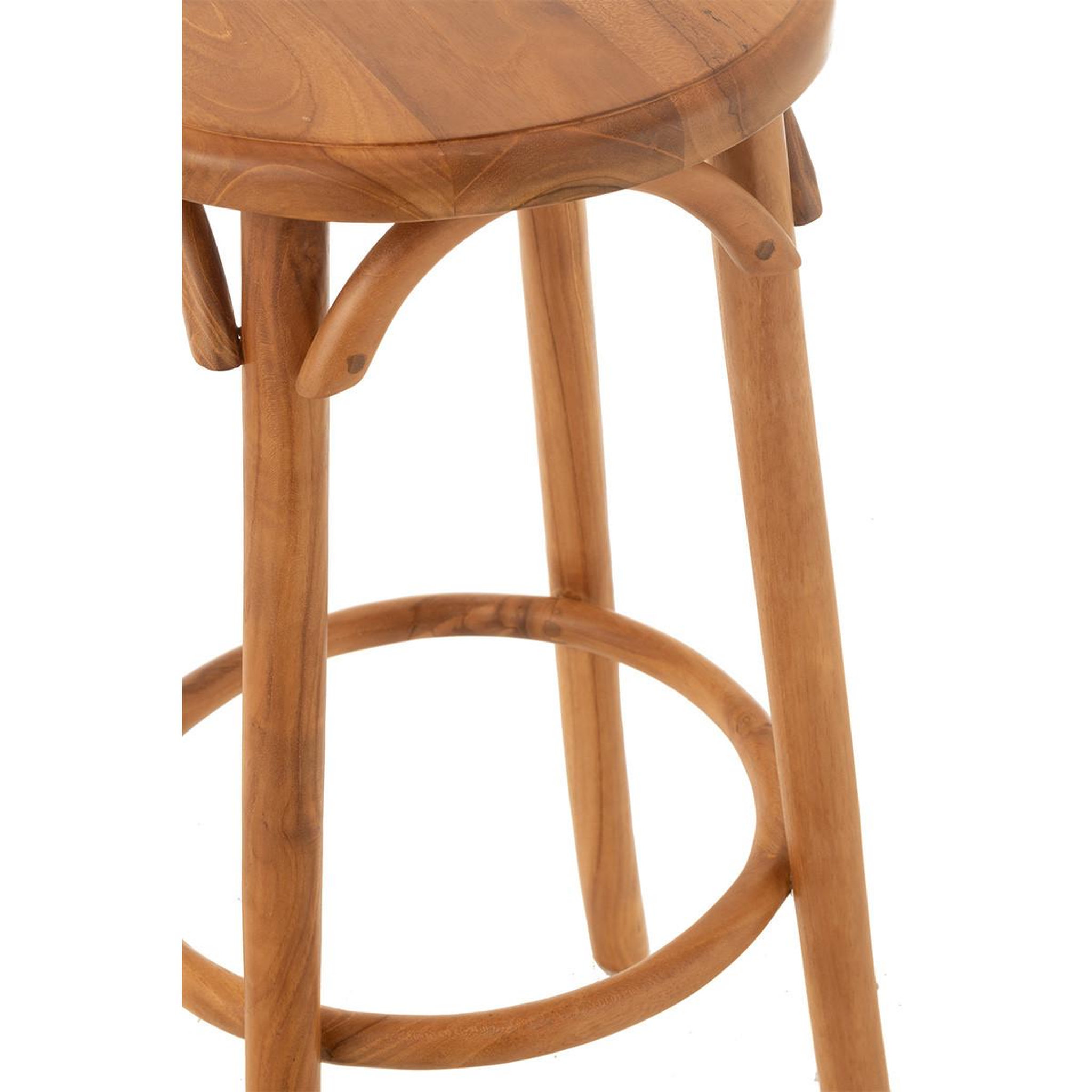 Voir la diapositive 4 : J-LINE Tabouret de bar en teck  ali  75cm naturel