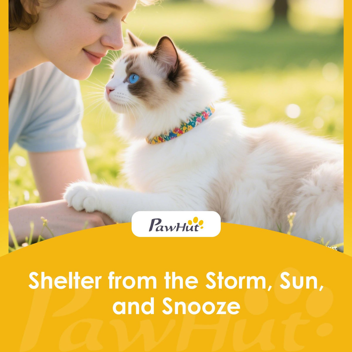 PAWHUT Niche maison pour chat bois - fenêtre verrouillable, étagères, portes, toit ouvrant - blanc gris