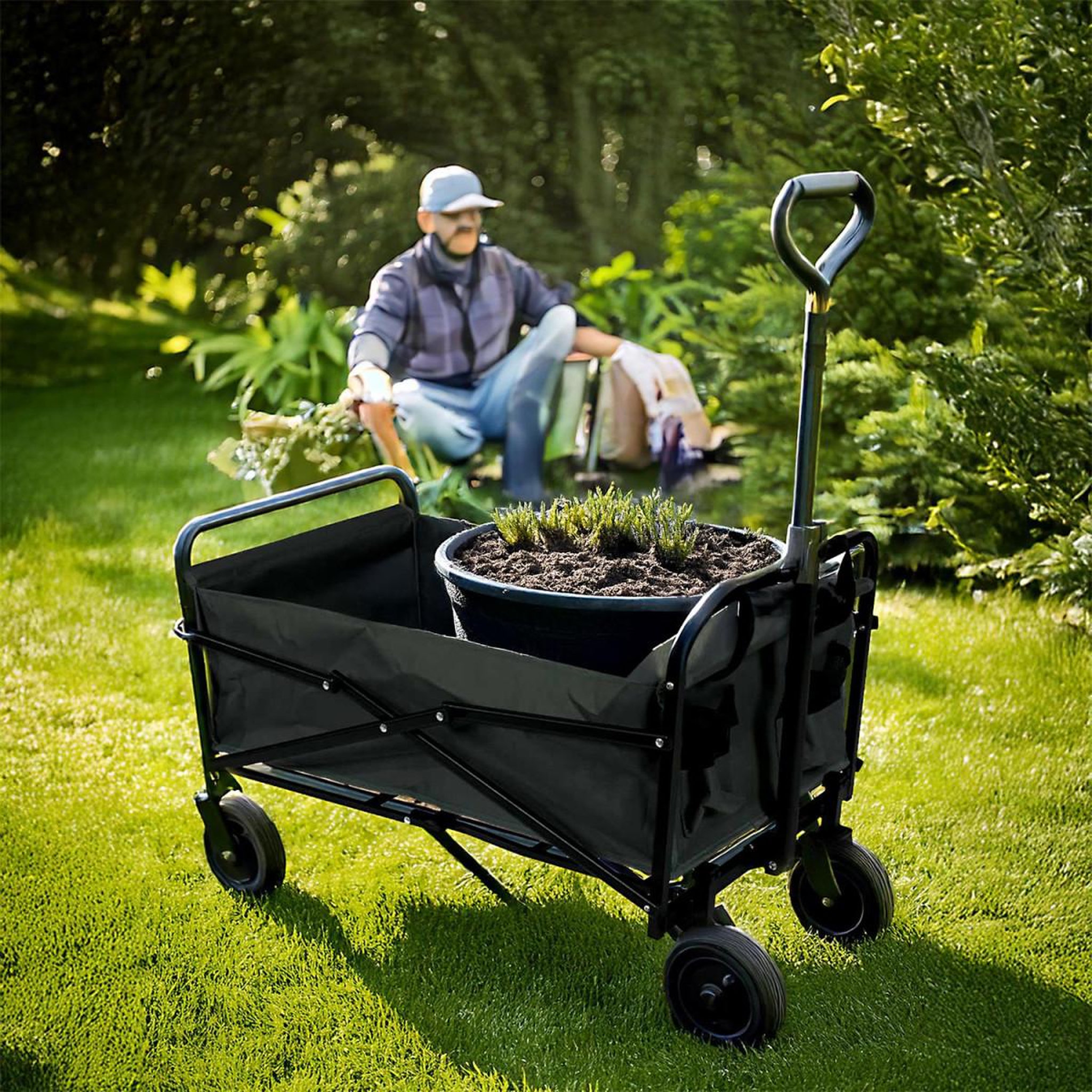 Voir la diapositive 5 : Je cherche une idee Chariot de transport pliable  tout terrain  91cm noir