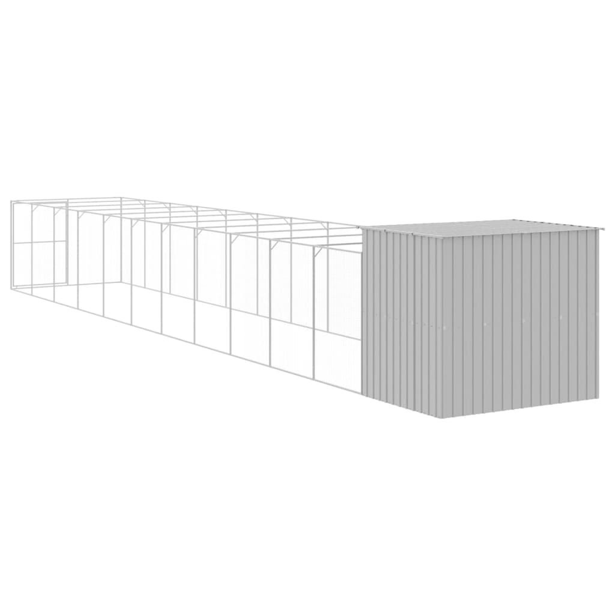 Voir la diapositive 5 : VIDAXL Niche pour chien avec cour gris clair 214x1273x181 cm
