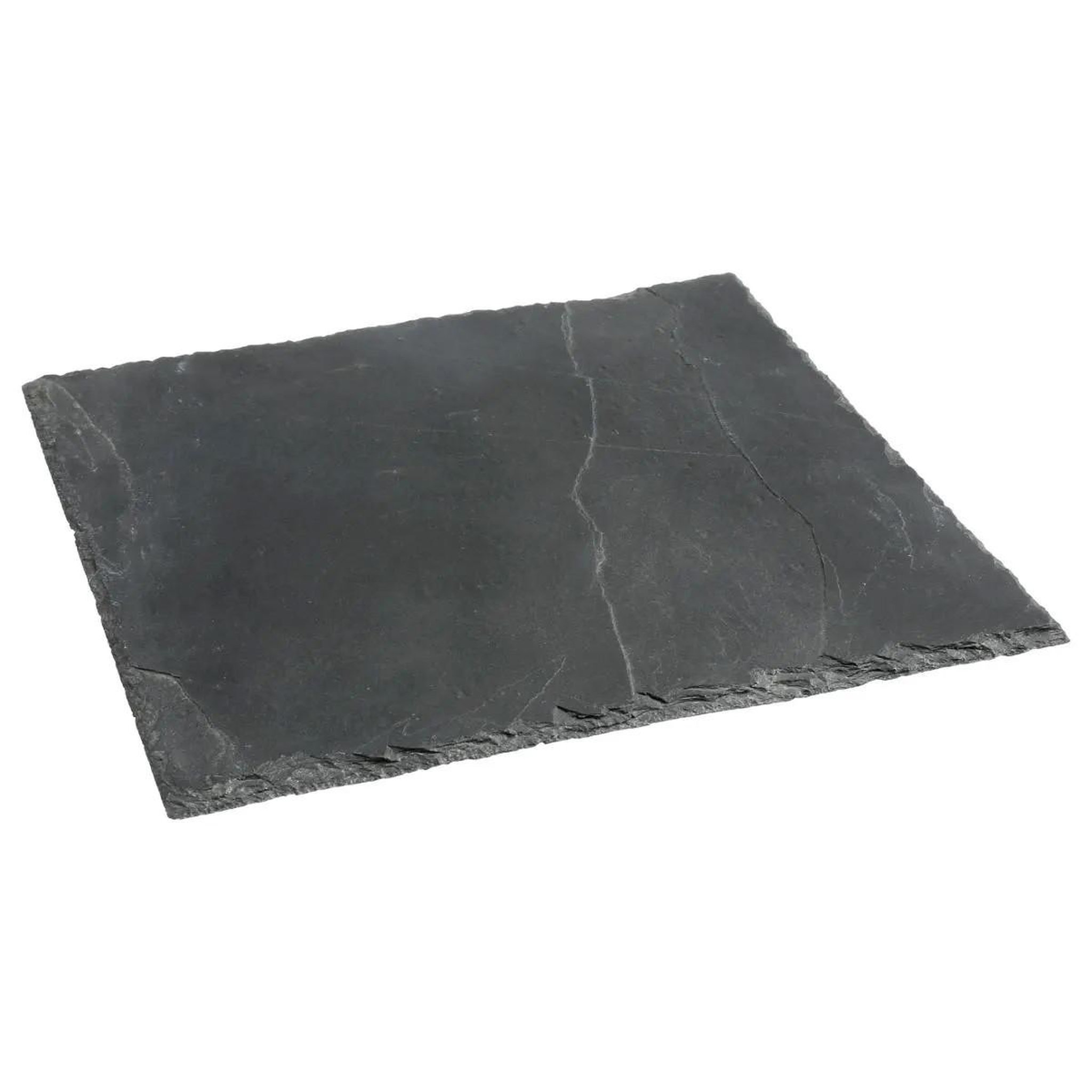 Voir la diapositive 2 : SECRET DE GOURMET Lot de 6 assiettes carrées  ardoise  30cm gris