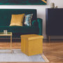 Voir la diapositive 5 : The Home Deco Factory Pouf coffre pliable en velours design Giulia
