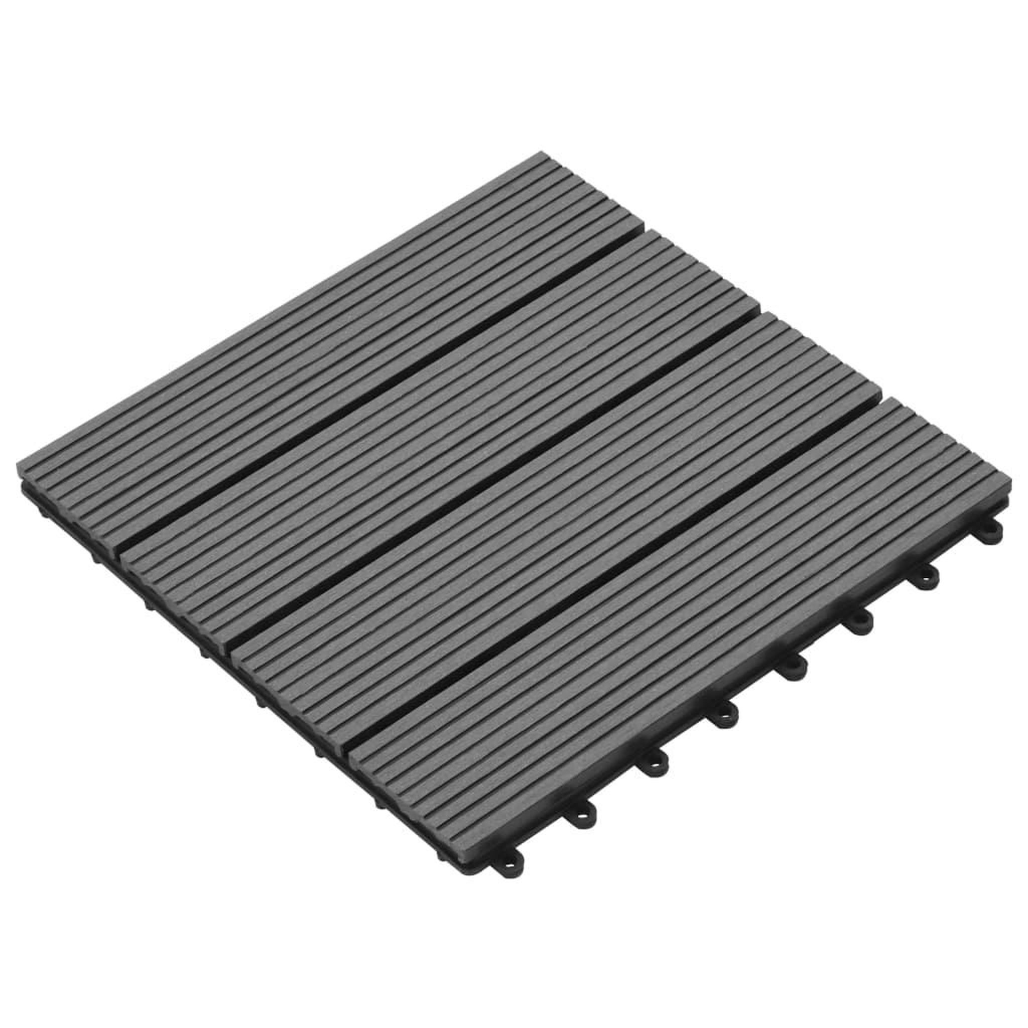 Voir la diapositive 3 : VIDAXL Carreaux de terrasse 22 pcs 30 x 30 cm 2 m^2 WPC Gris