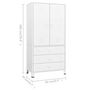 Voir la diapositive 6 : VIDAXL Garde-robe Blanc 90x50x180 cm Metal