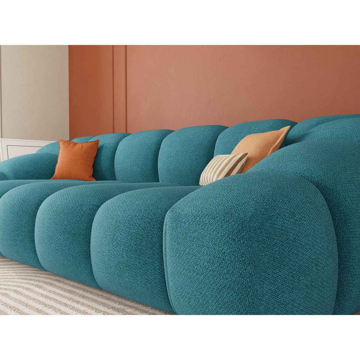 LISA DESIGN Ava - canapé 3 places en velours texturé