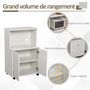Voir la diapositive 5 : HOMCOM Chariot desserte micro-ondes placard 2 portes - dim. 60,4L x 40,3l x 97H cm