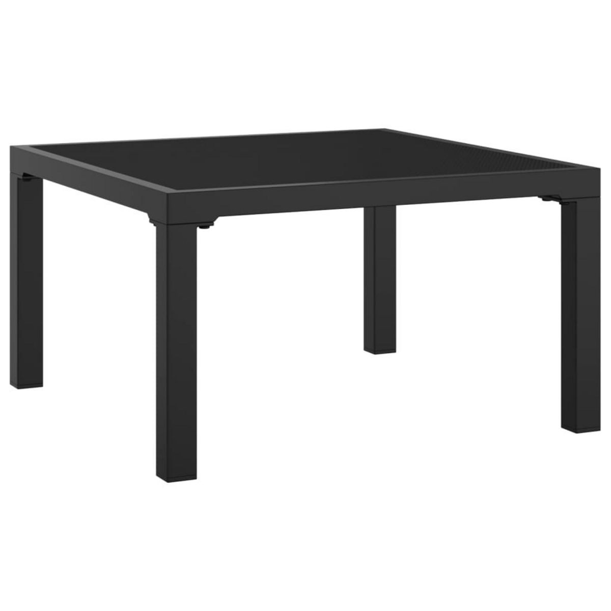 VIDAXL Repose-pied de jardin avec coussin noir et gris resine tressee