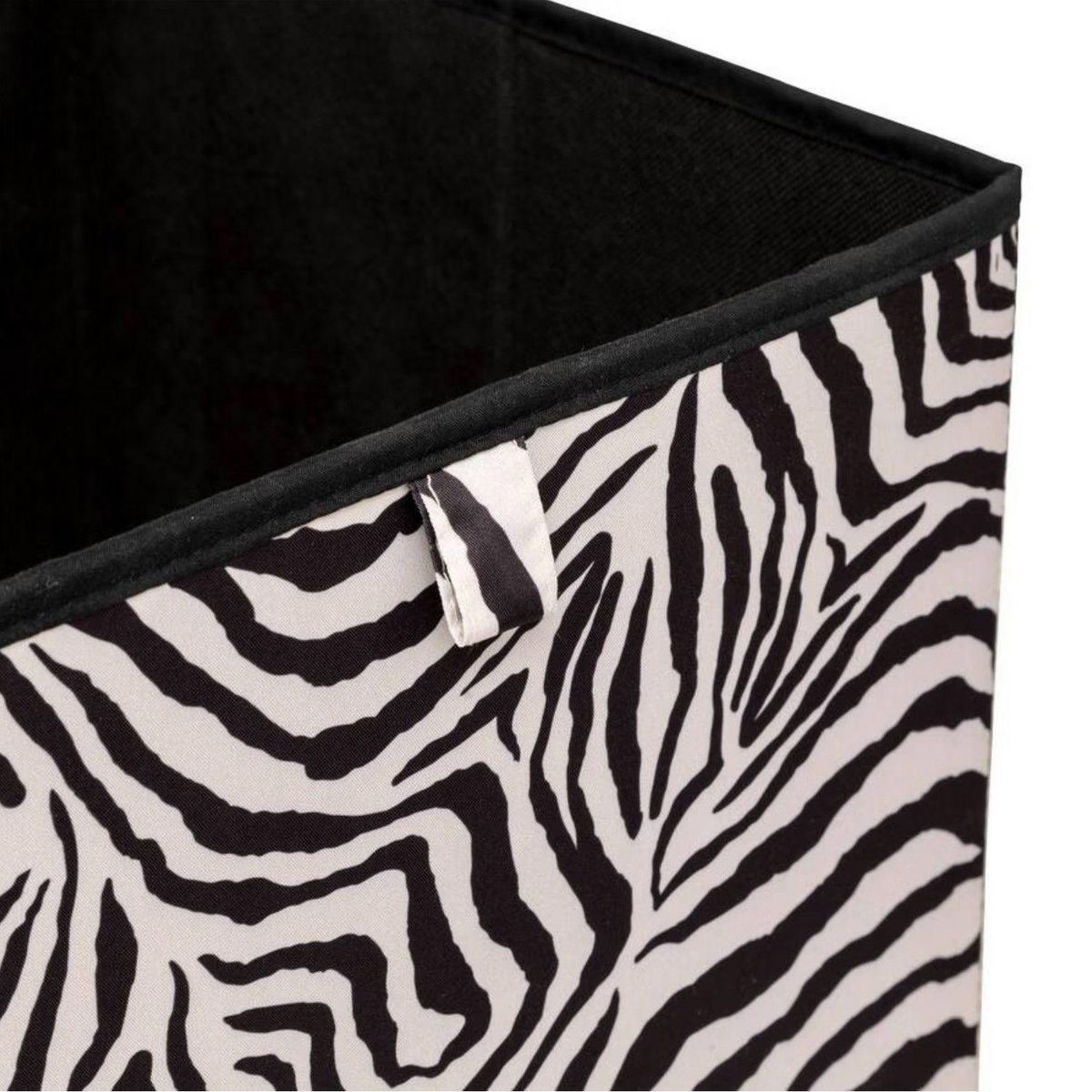 FIVE Lot de 2 boîtes de rangement ZEBRA - L. 31 x l. 31 x H. 31 cm - Noir