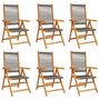 Voir la diapositive 2 : VIDAXL Chaises inclinables de jardin lot de 6 gris bois massif acacia