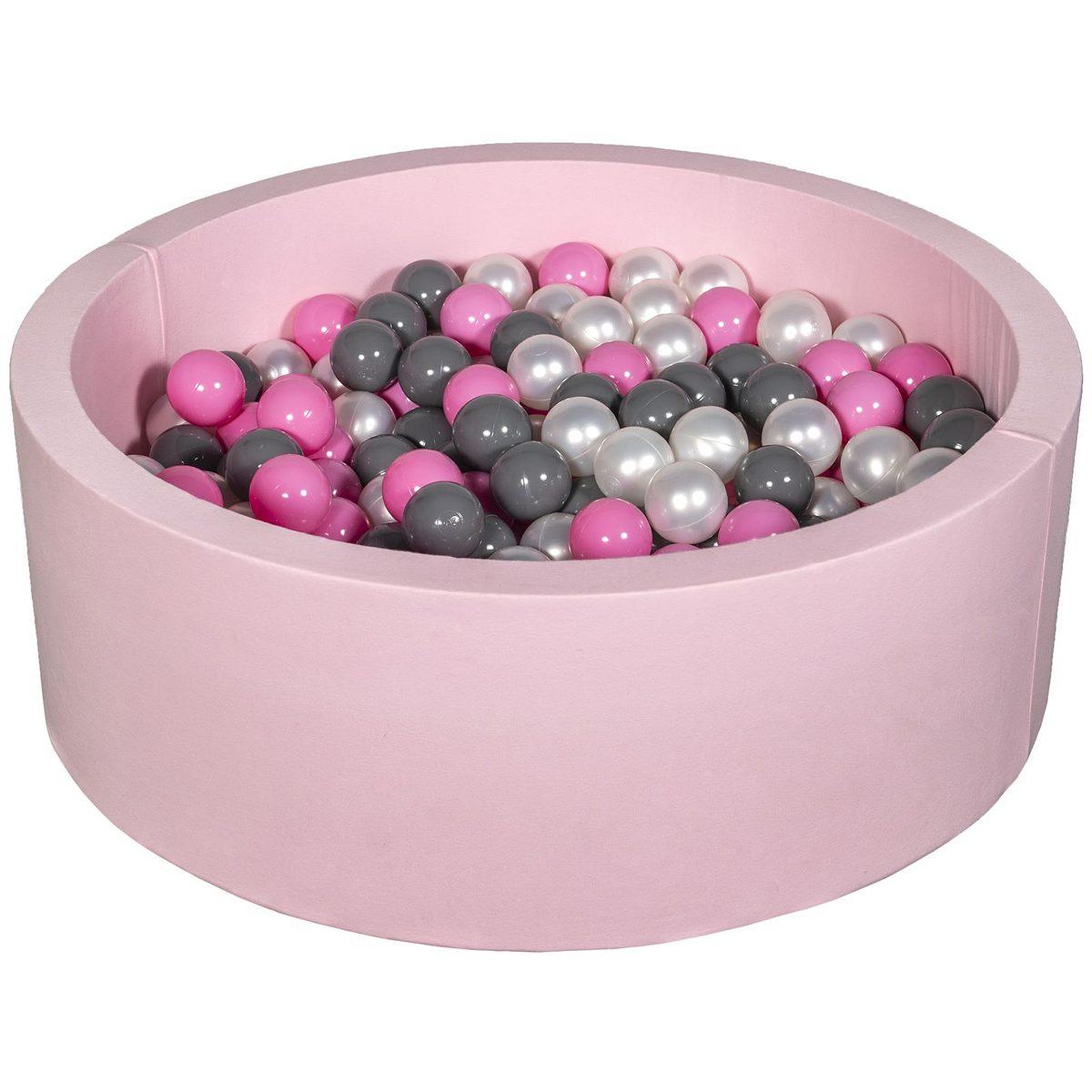 VELINDA Piscine à balles aire de jeu + 200 balles rose perle, rose clair, gris
