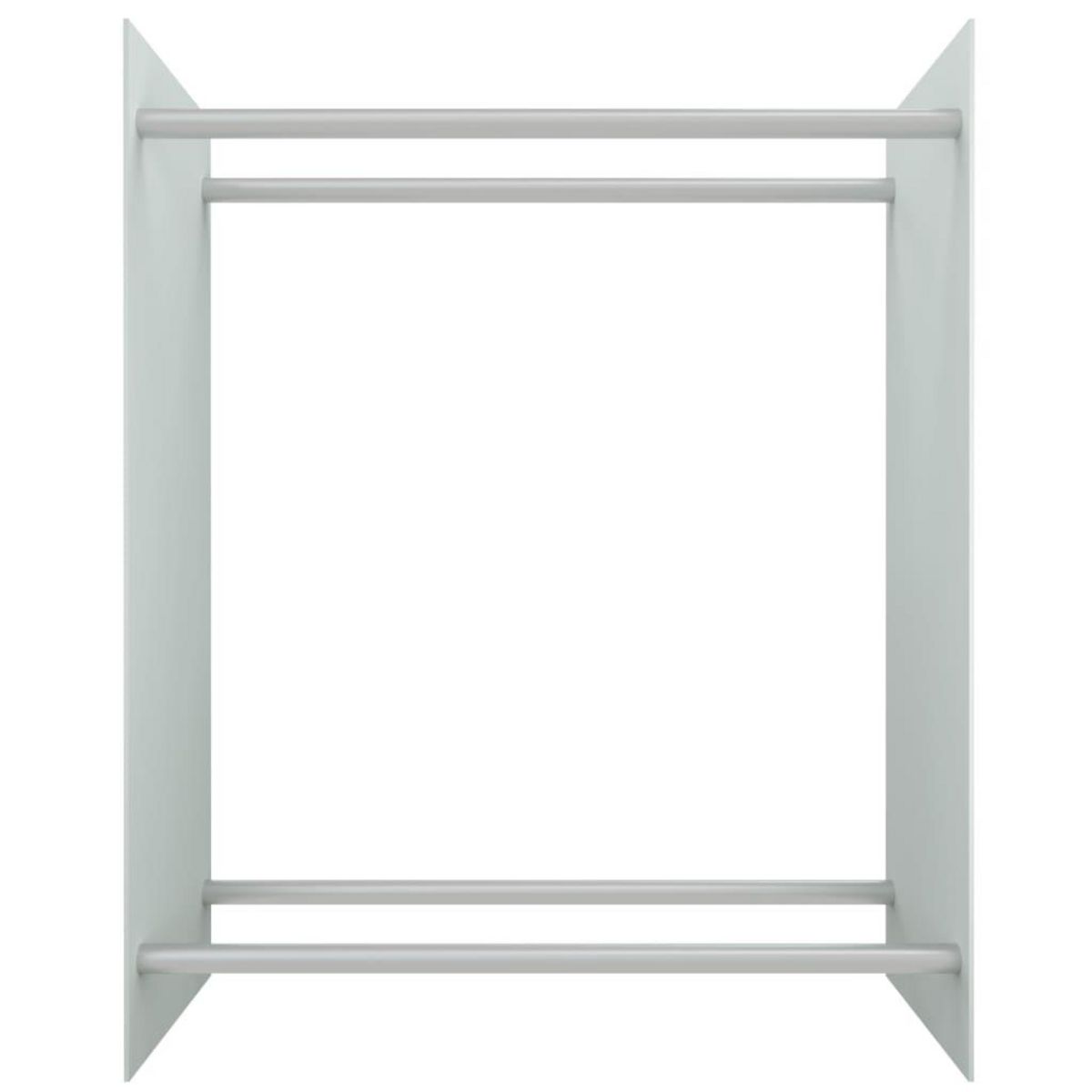 VIDAXL Portant de bois de chauffage Blanc 80x35x100 cm Verre trempe