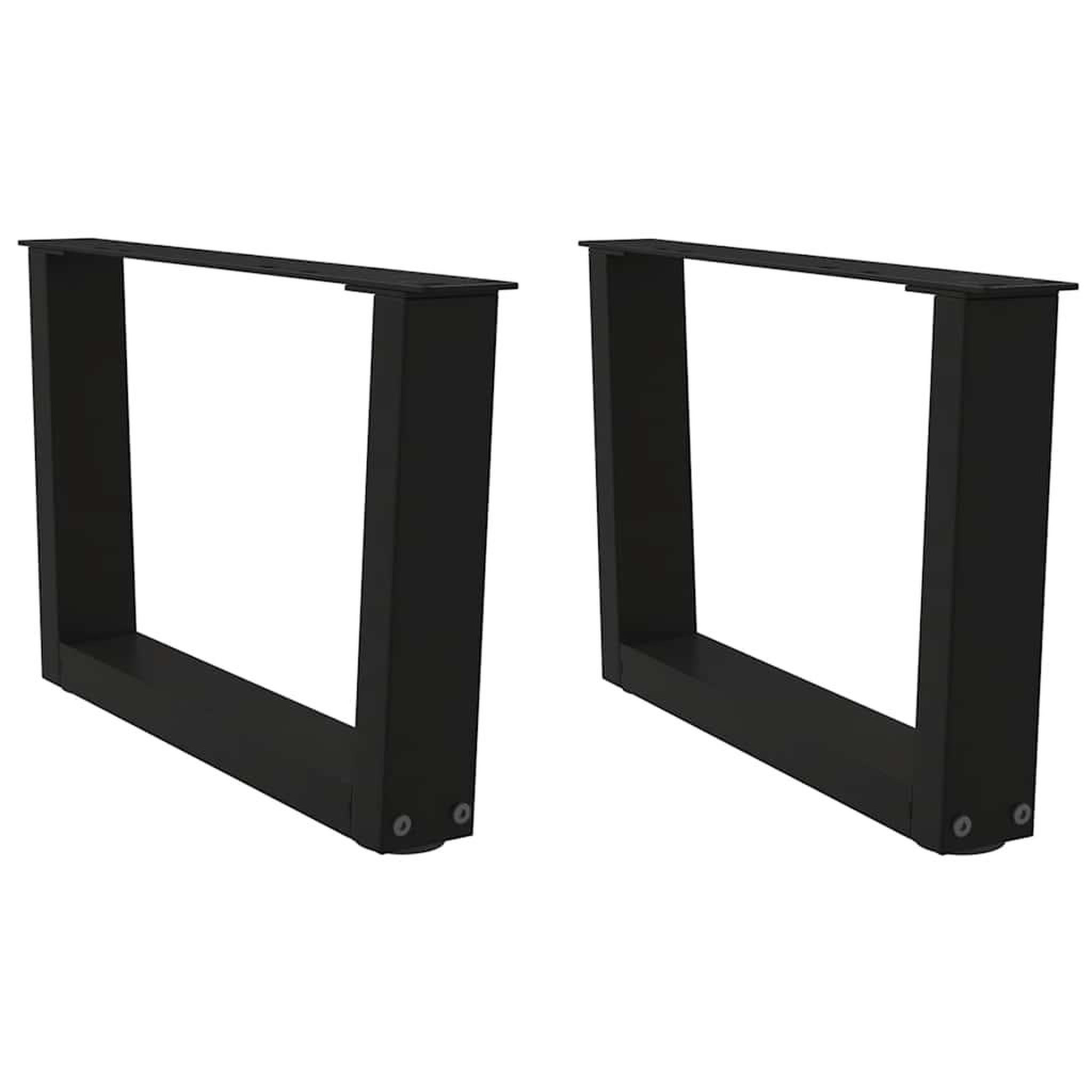 VIDAXL Pieds de table a manger forme V 2 pcs noir 60x(30-31,3)cm acier