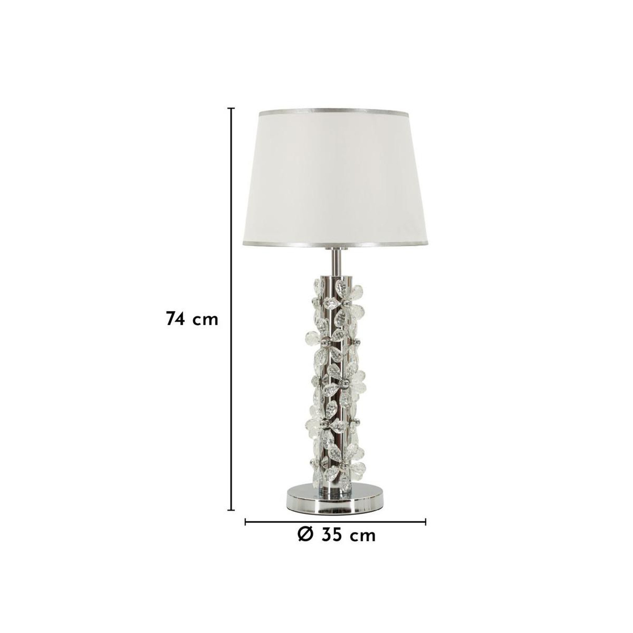 Voir la diapositive 6 : Paris Prix Lampe à poser design  silver flower  74cm argent