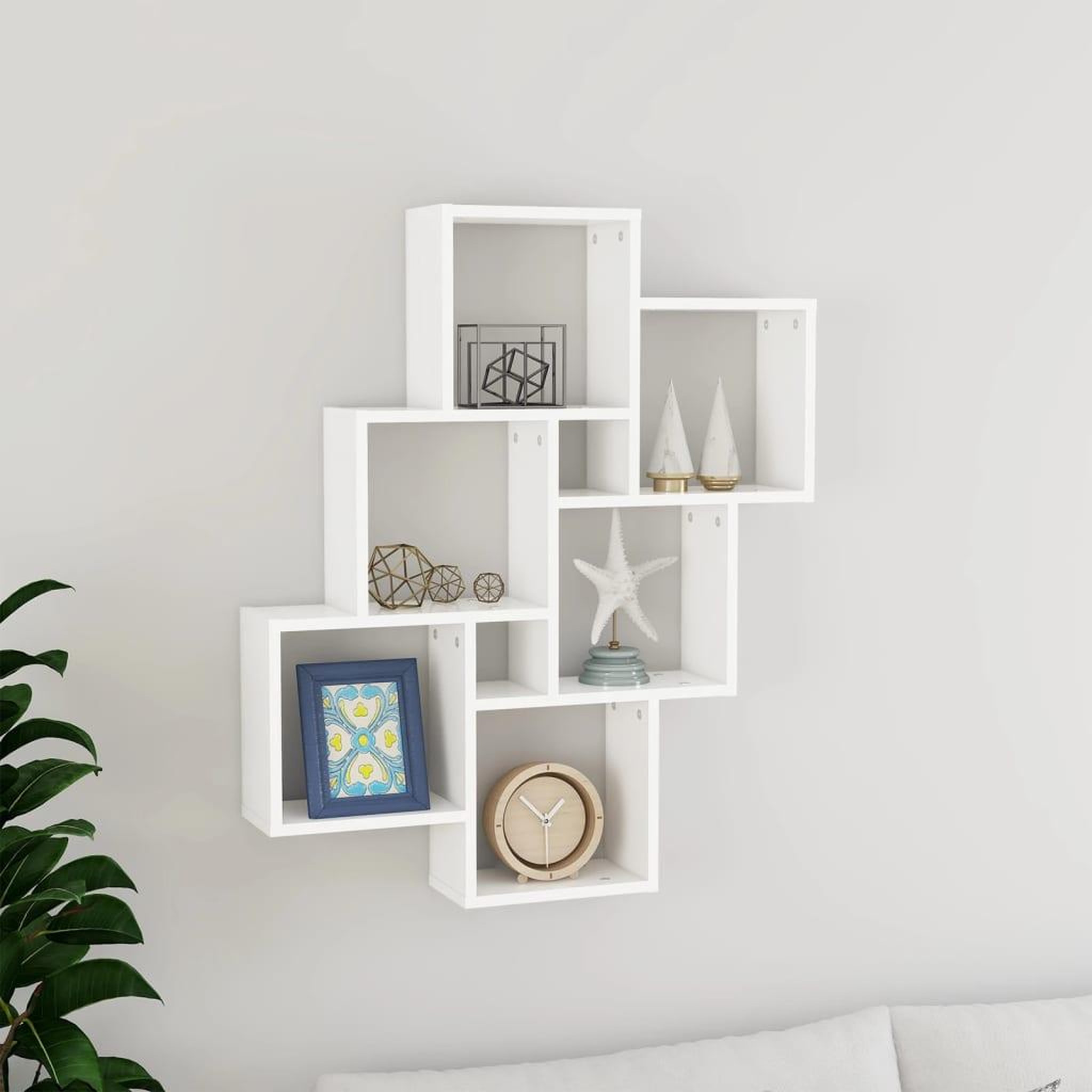VIDAXL Etagere murale cube Blanc 78x15x93 cm Bois d'ingenierie