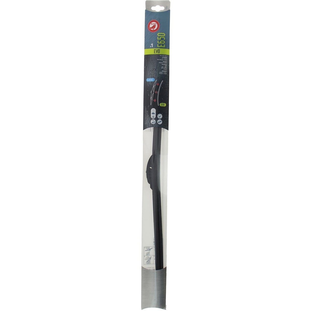 AUCHAN Balai d'essuie-glace EVO E650 65cm pour CITROËN NISSAN PEUGEOT RENAULT