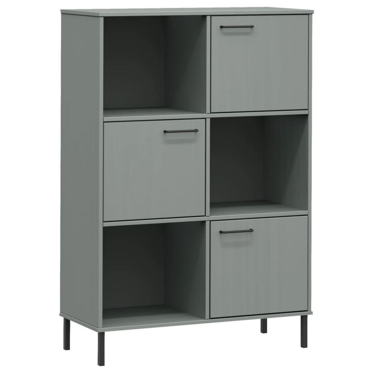 VIDAXL Bibliotheque avec pieds en metal Gris 90x35x128,5 cm Bois OSLO