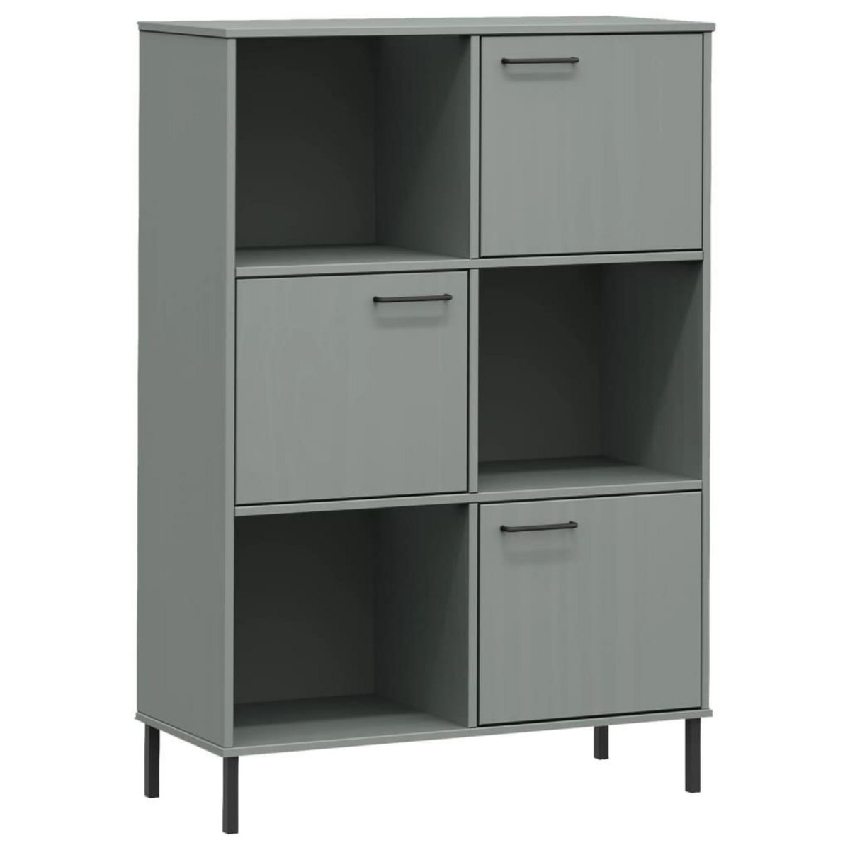 VIDAXL Bibliotheque avec pieds en metal Gris 90x35x128,5 cm Bois OSLO