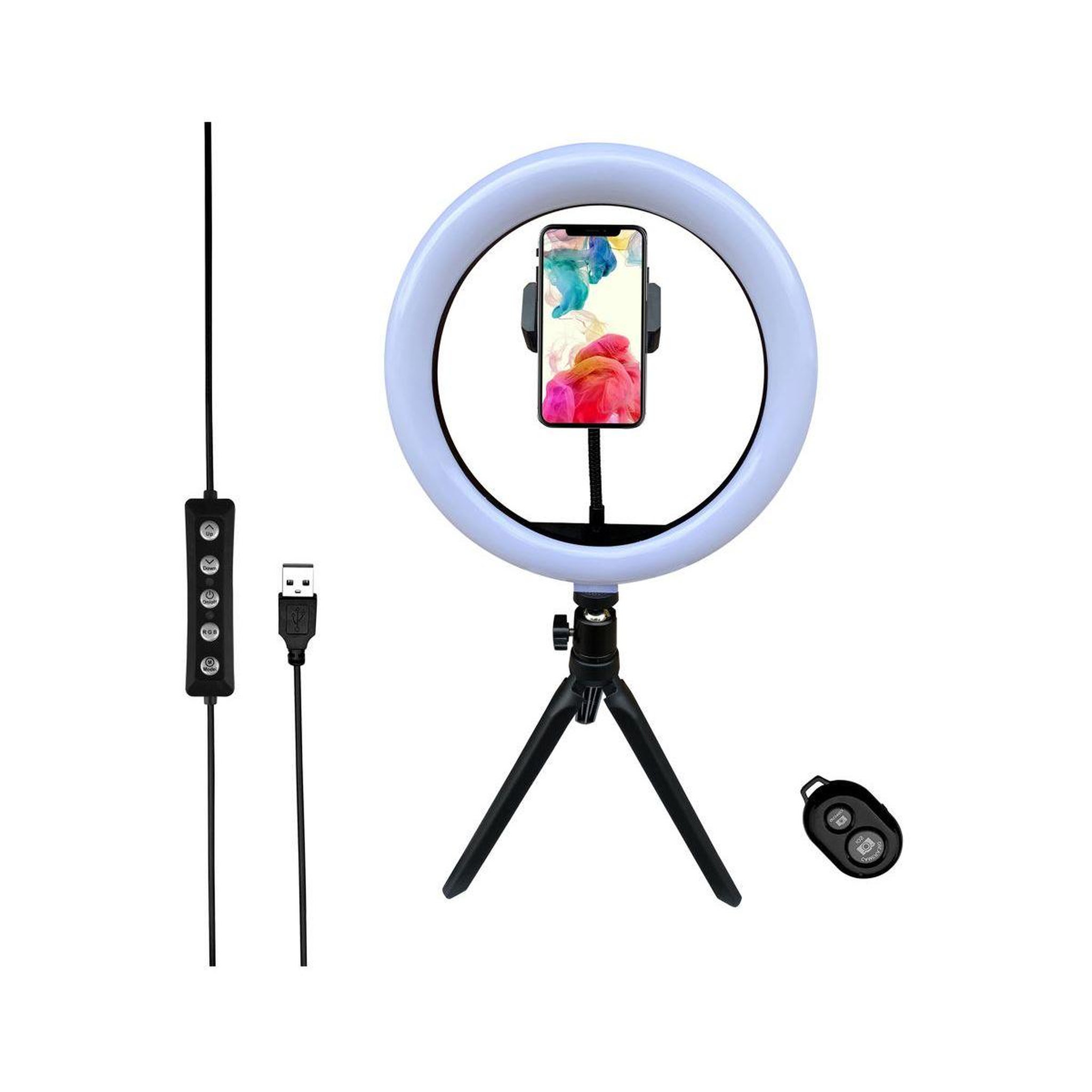 Voir la diapositive 4 : Mobility Lab Ring light trépied avec LED / Vlog