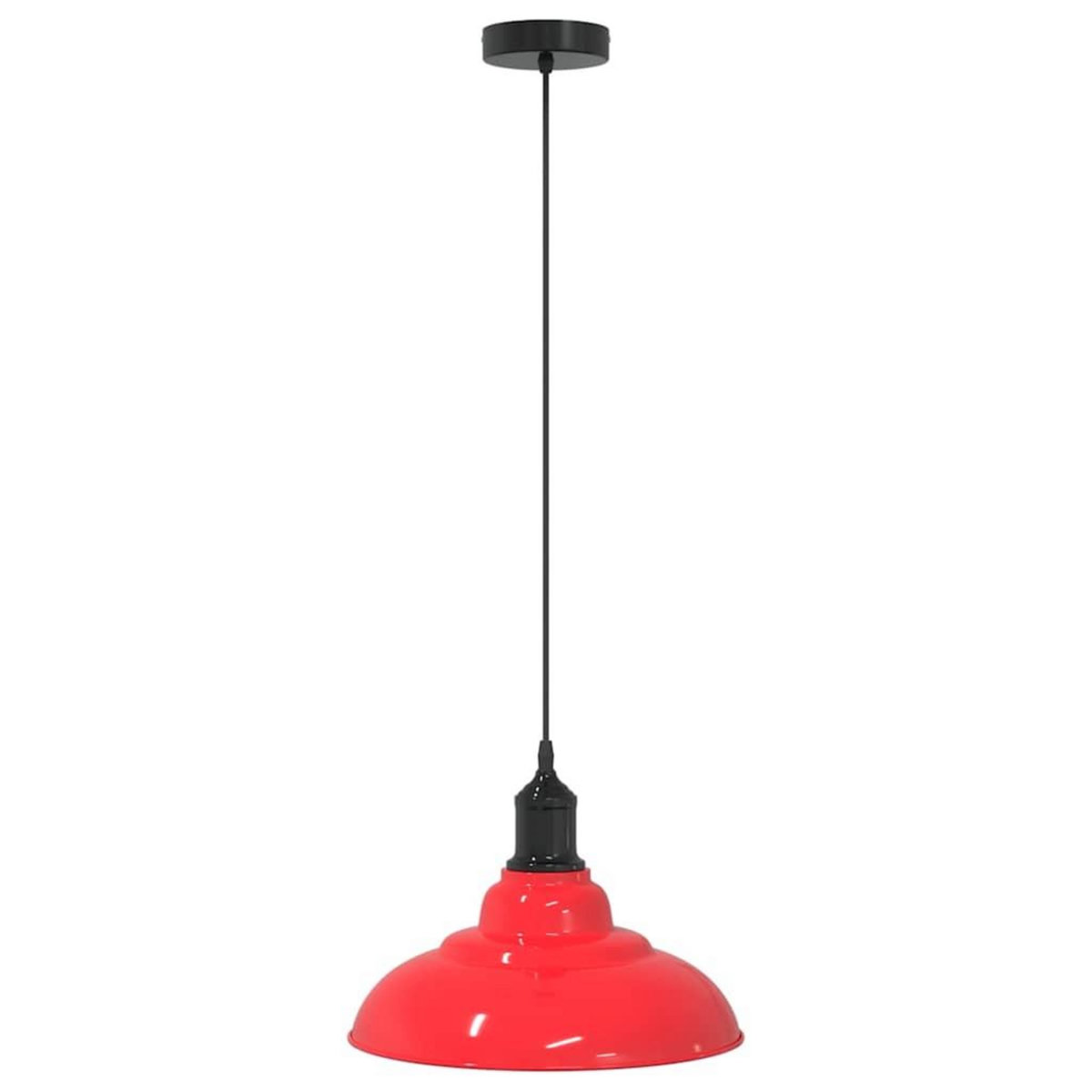 VIDAXL Lampe suspendue reglable hauteur E27 rouge brillant Ø31cm metal