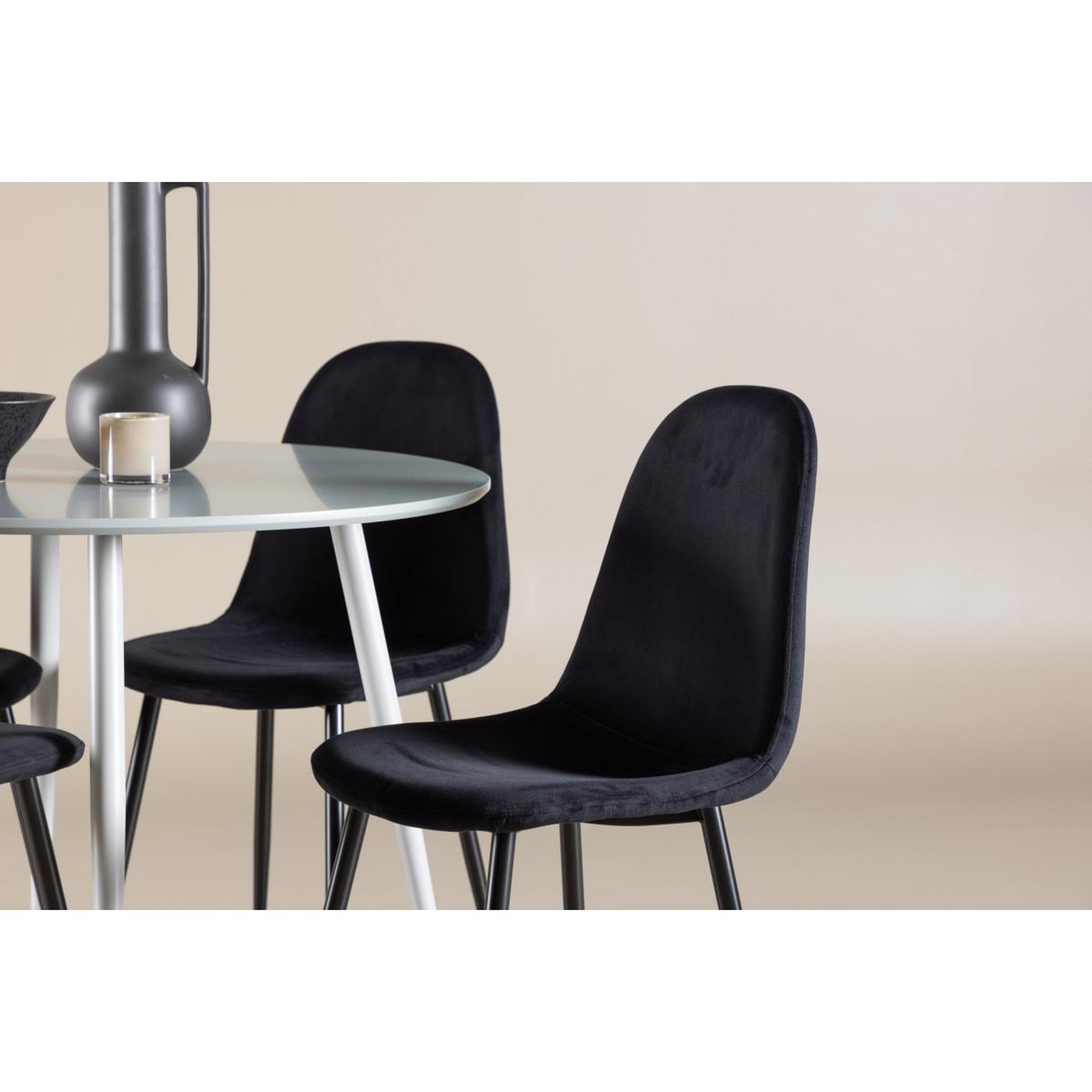 Voir la diapositive 4 : Paris Prix Ensemble table à manger & 4 chaises  plaza & polar  120cm gris & noir