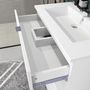 Voir la diapositive 5 : Ensemble de salle de bain meuble sous vasque 3 tiroirs + vasque + miroir + colonne FARO