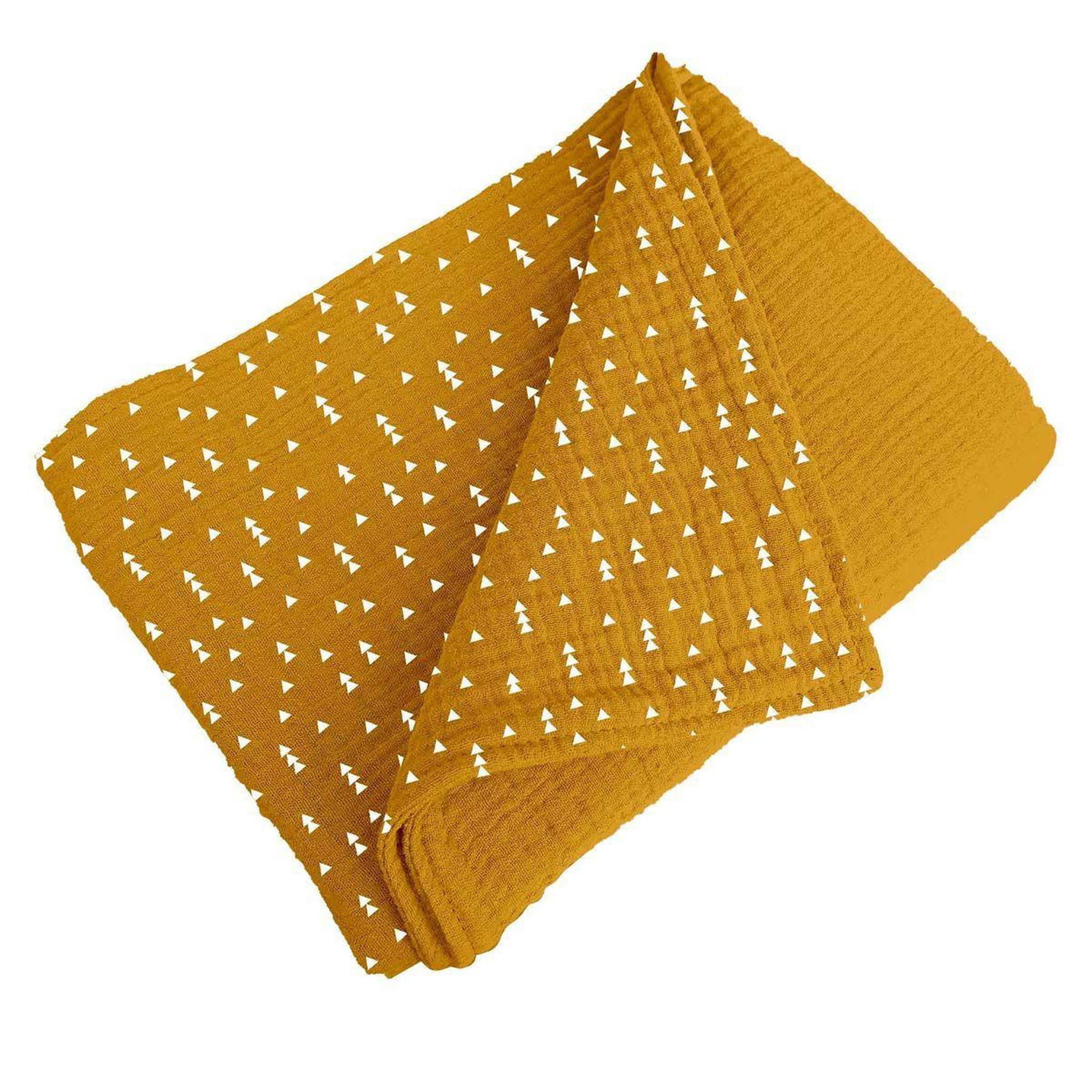 BEBE DOUCEUR Couverture pour bébé  coton  75x75cm moutarde