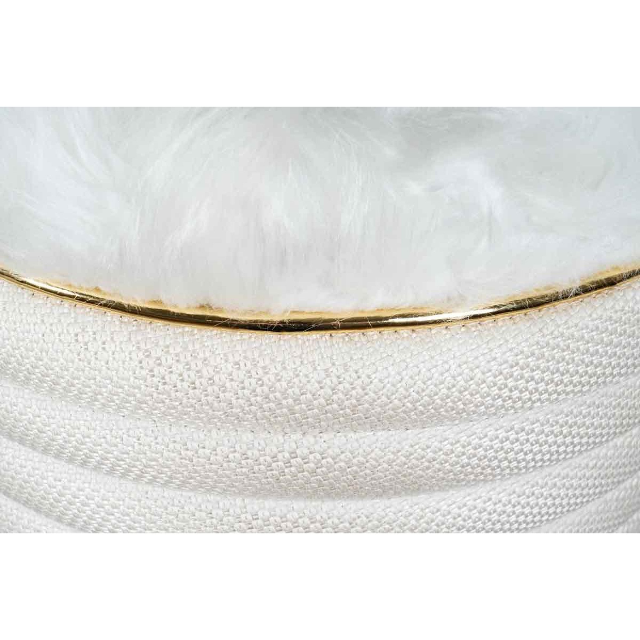Voir la diapositive 4 : Paris Prix Tabouret en tissu  doric  50cm ivoire & or