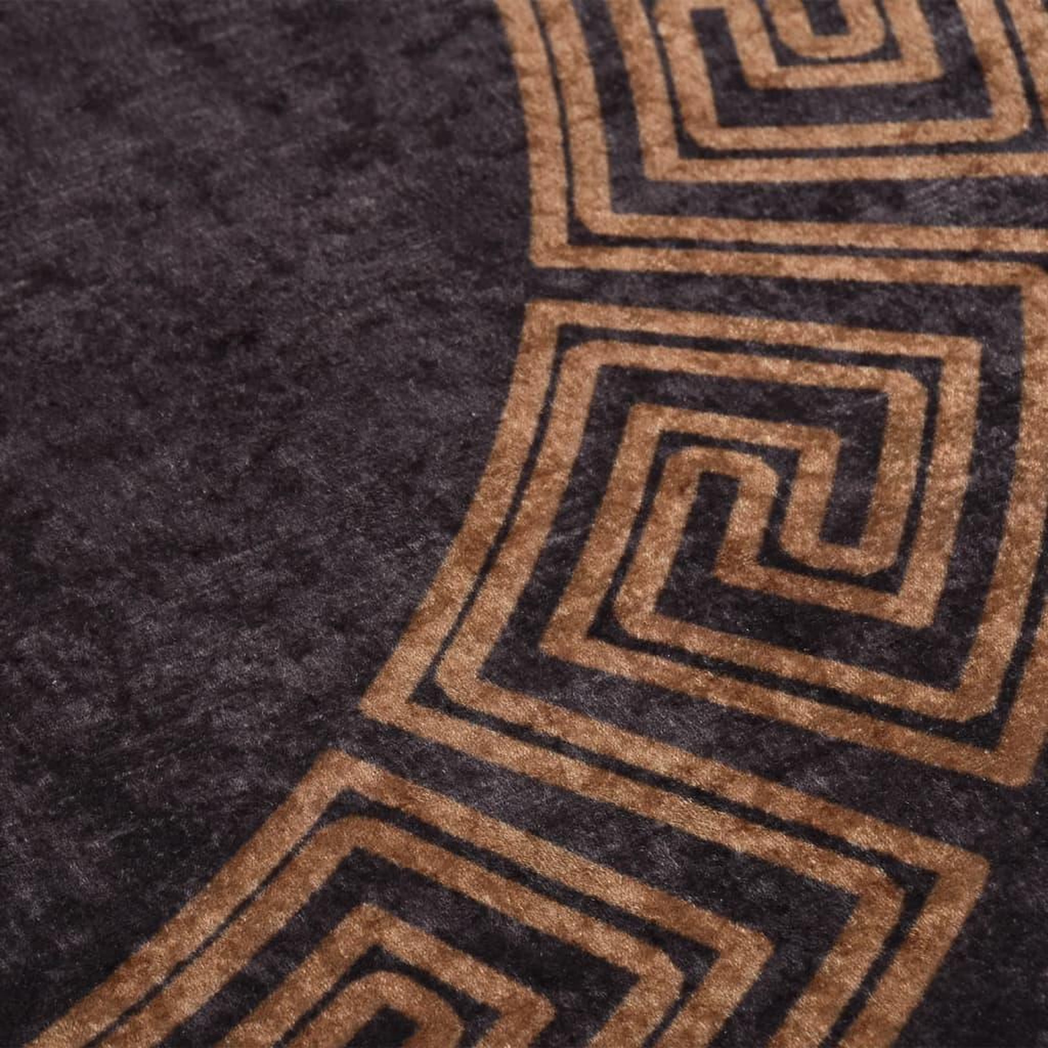Voir la diapositive 5 : VIDAXL Tapis lavable noir et dore Ø 200 cm antiderapant