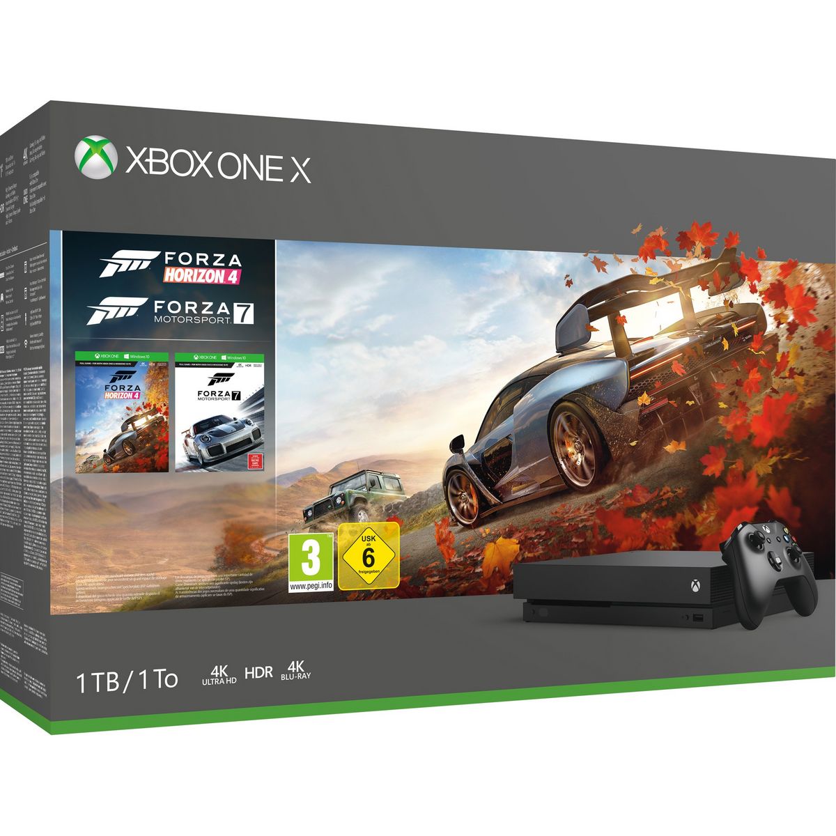 MICROSOFT Console XBOX One X 1To Noire + Forza Horizon 4 + Forza Motosport 7