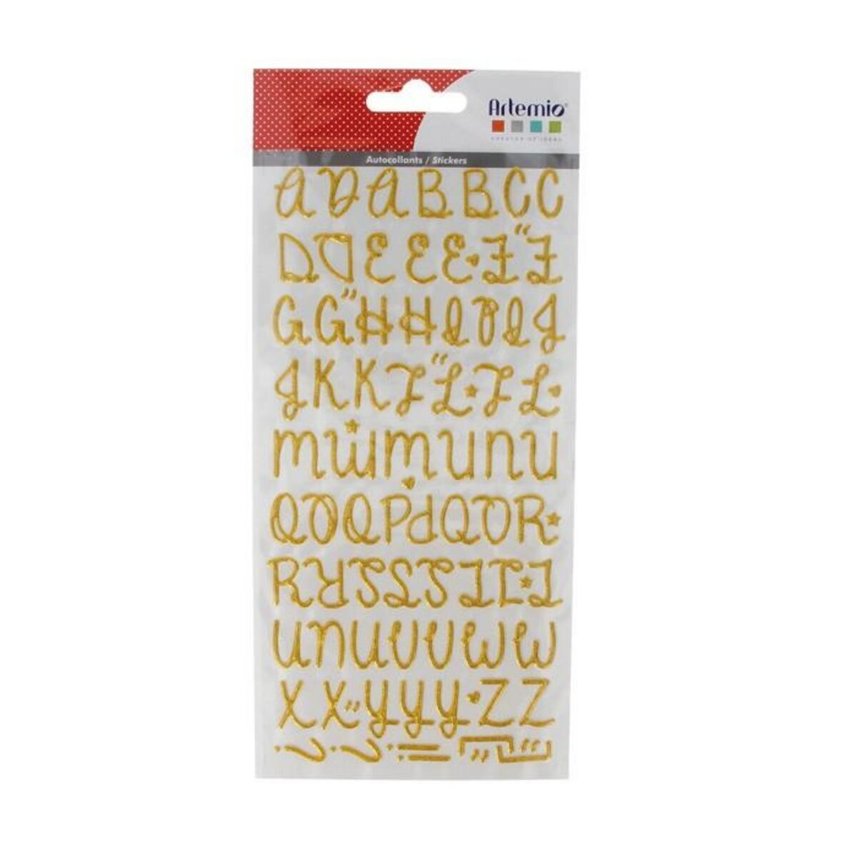 Artemio Stickers alphabet doré à paillettes