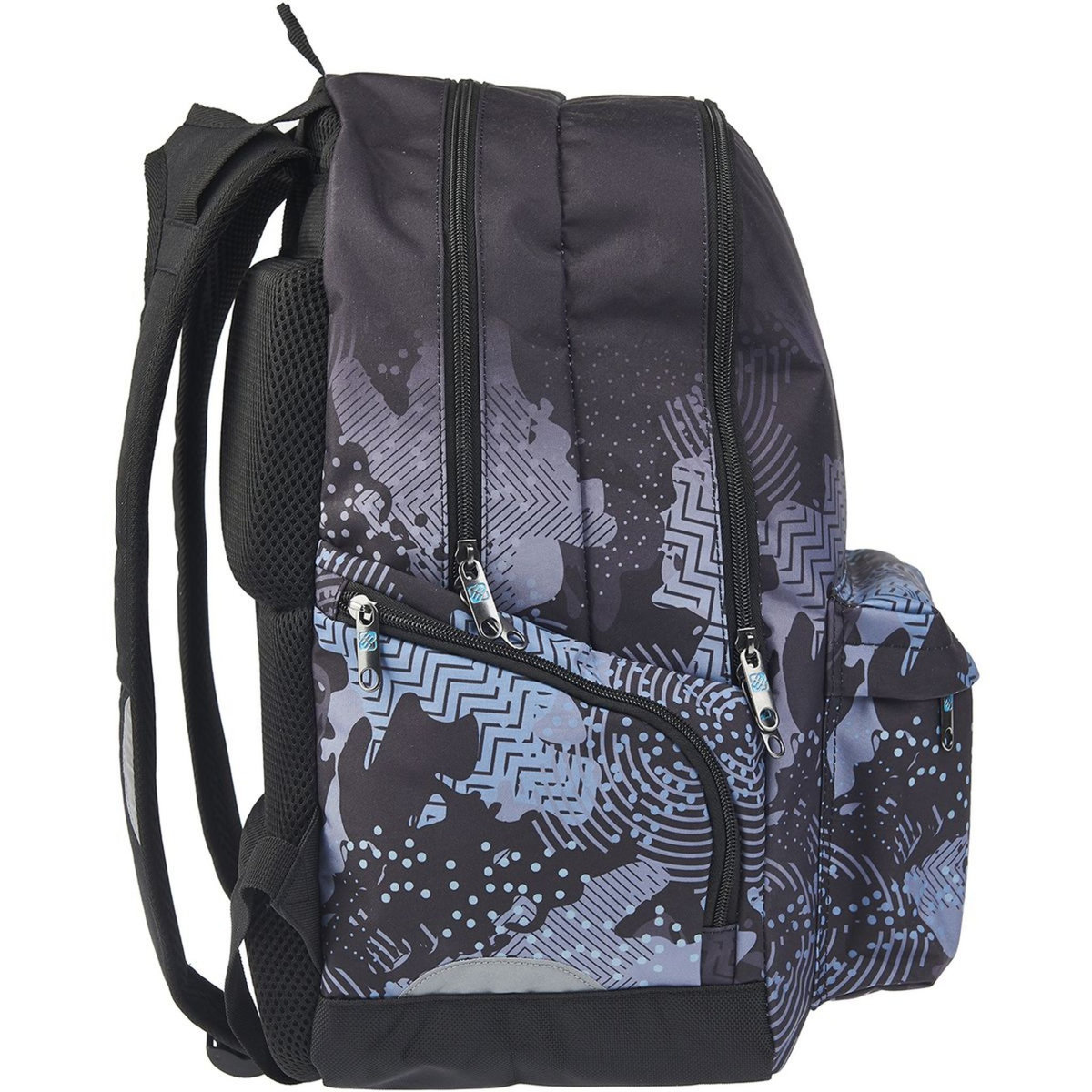 FREEGUN Sac à dos 2 compartiments marron et gris motifs géométriques 