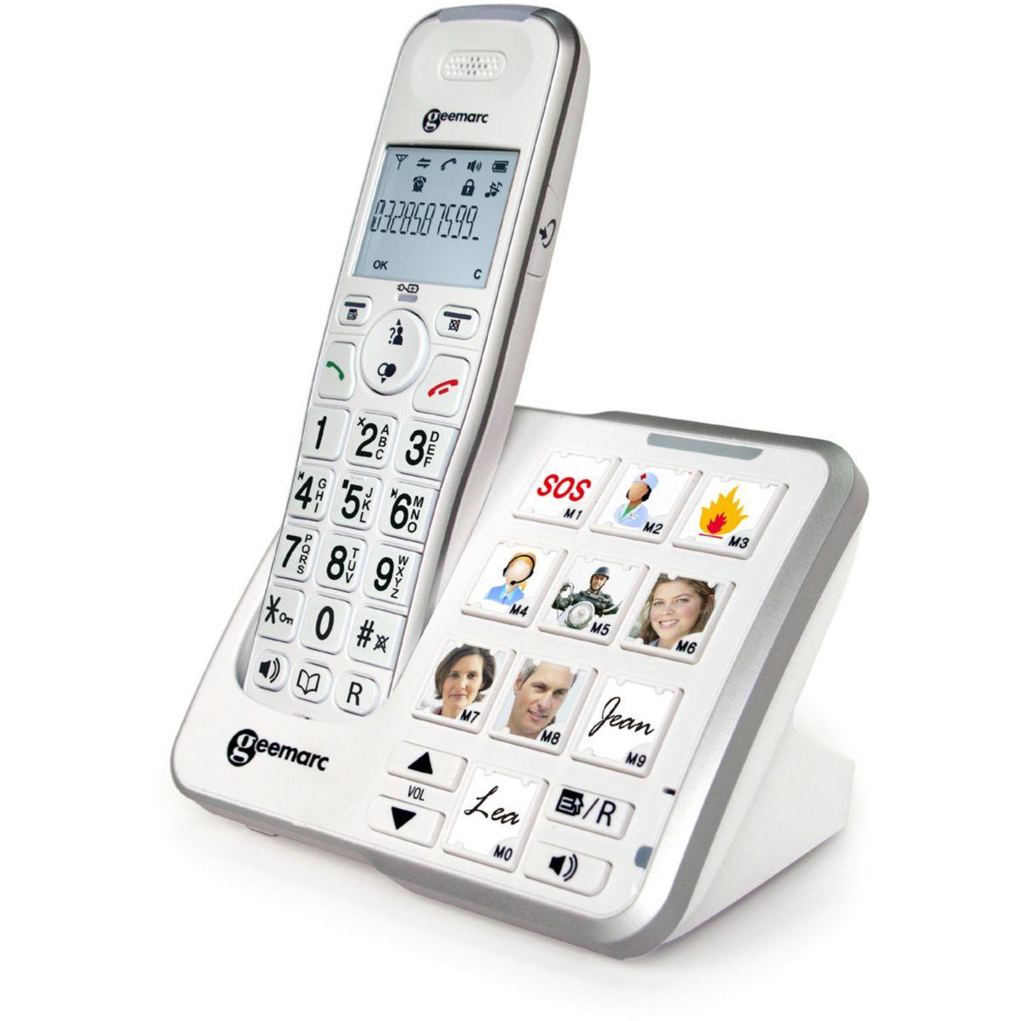 Voir la diapositive 2 : GEEMARC Téléphone sans fil Amplidect 295 Photo Blanc