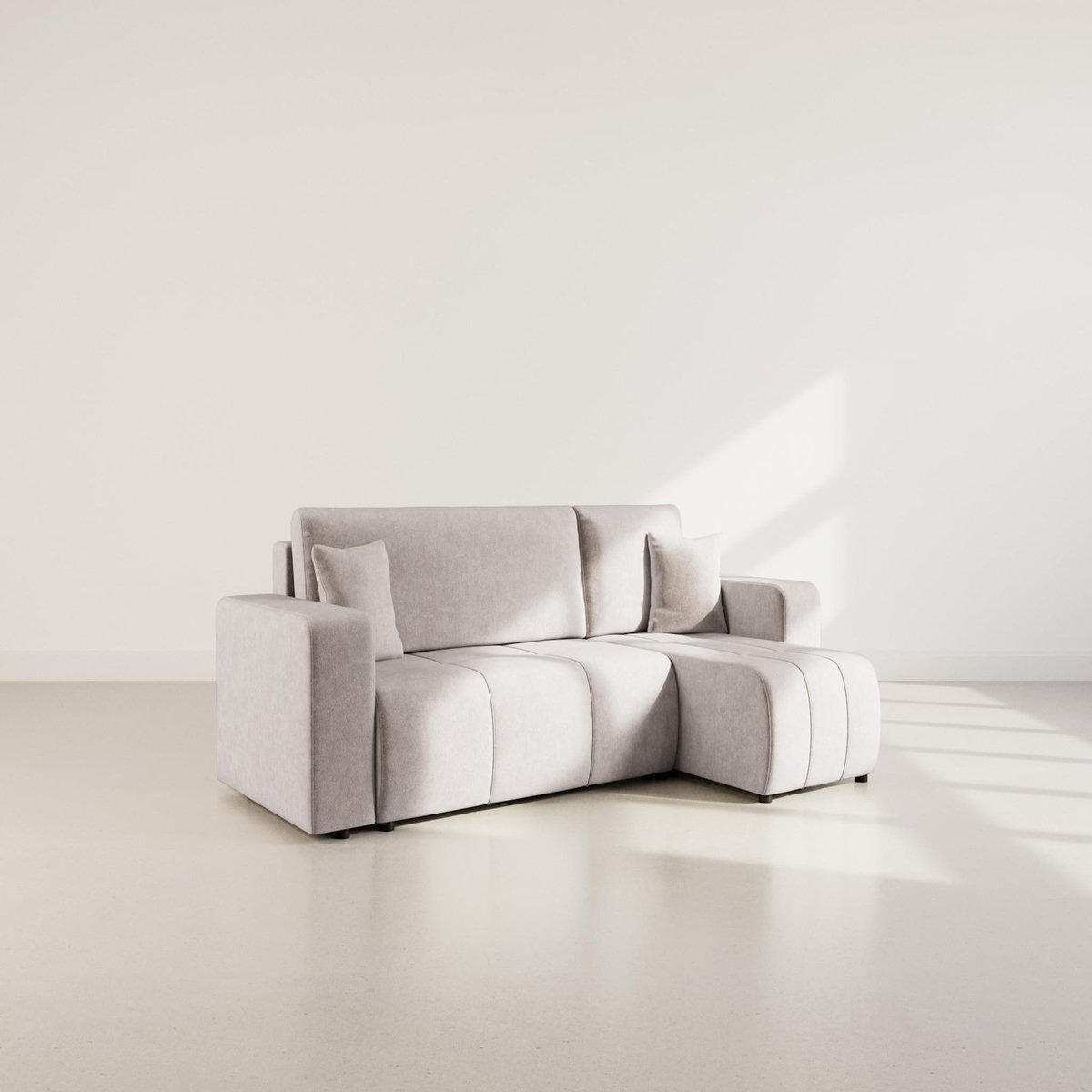 BEST MOBILIER Nicole - canapé d'angle réversible 4 places convertible avec coffre en tissu