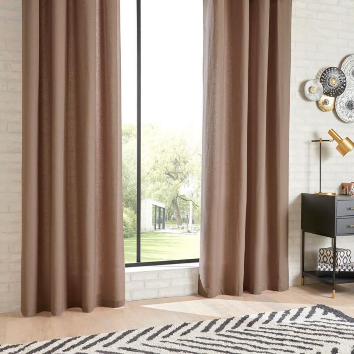 ATMOSPHERA Rideau à Oeillets  Everly  135x240cm Taupe