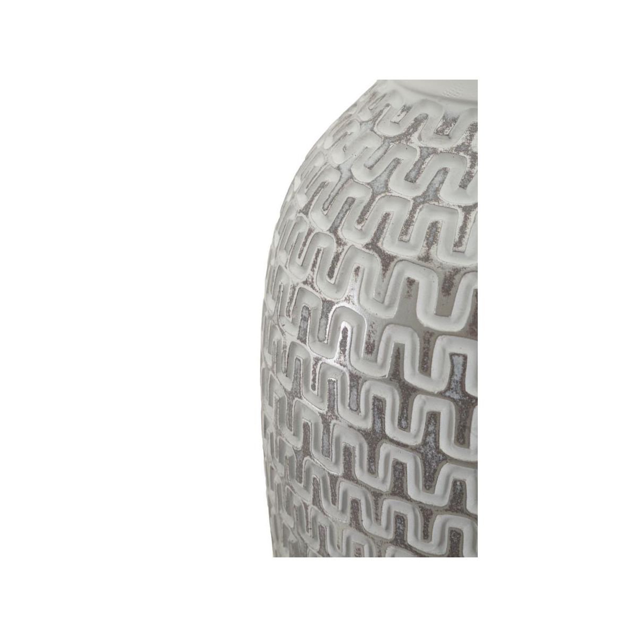 Voir la diapositive 3 : Paris Prix Vase déco en résine  wave  43cm blanc