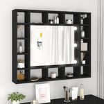 VIDAXL Armoire a miroir a LED noir 91x15x76,5 cm