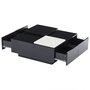 Voir la diapositive 6 : MERAX Table Basse Carrée Avec 4 Tiroirs Et 2 Plateaux Coulissants Noir