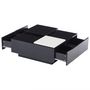 Voir la diapositive 6 : MERAX Table Basse Carrée Avec 4 Tiroirs Et 2 Plateaux Coulissants Noir