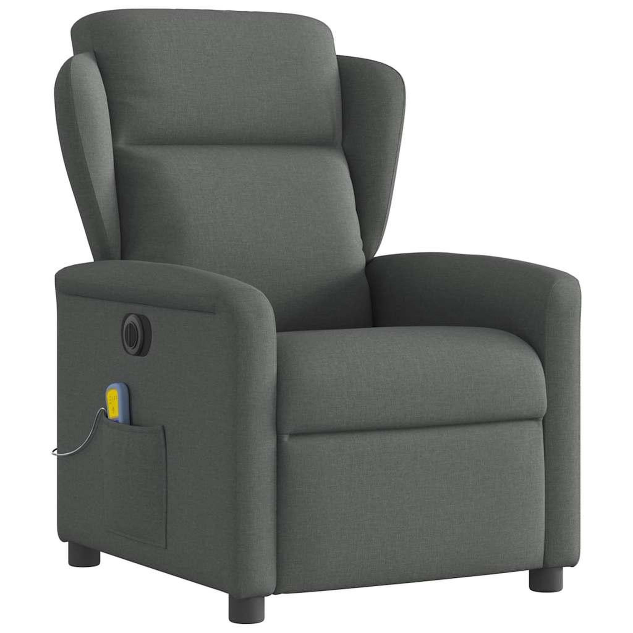 Voir la diapositive 4 : VIDAXL Fauteuil inclinable de massage electrique gris fonce tissu