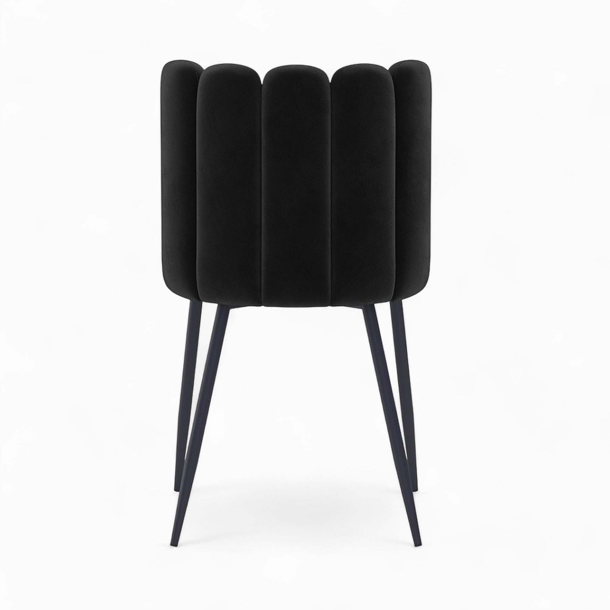 Voir la diapositive 3 : MAISON PAVANE Table et chaises 4 personnes en velours et bois noir-oman