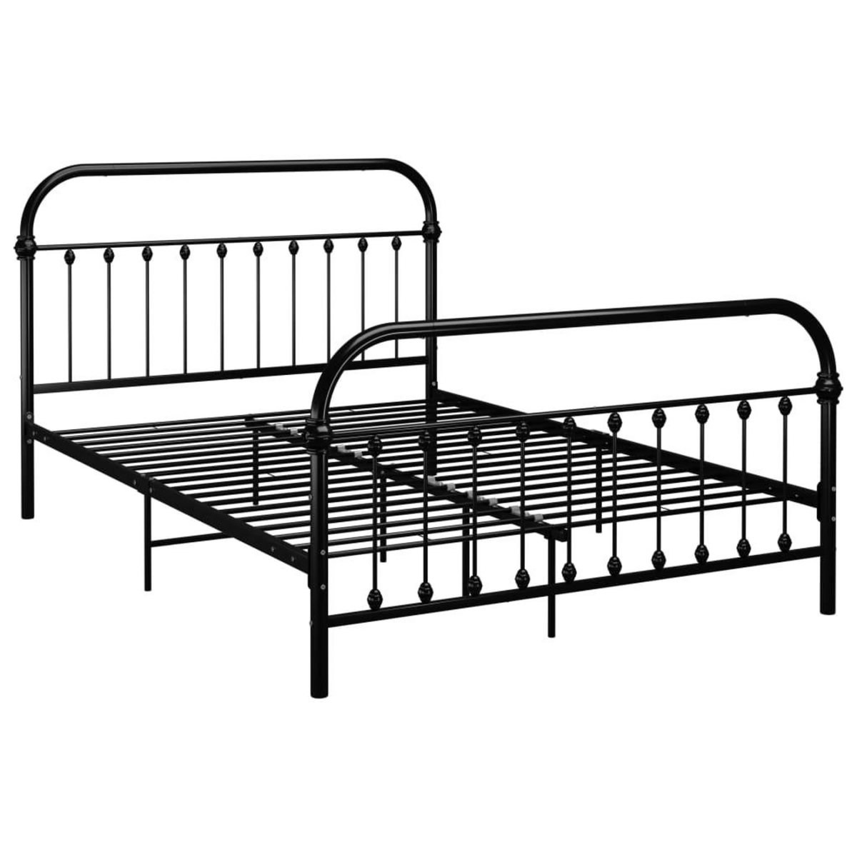 VIDAXL Cadre de lit sans matelas et tete de lit noir 160x200 cm metal