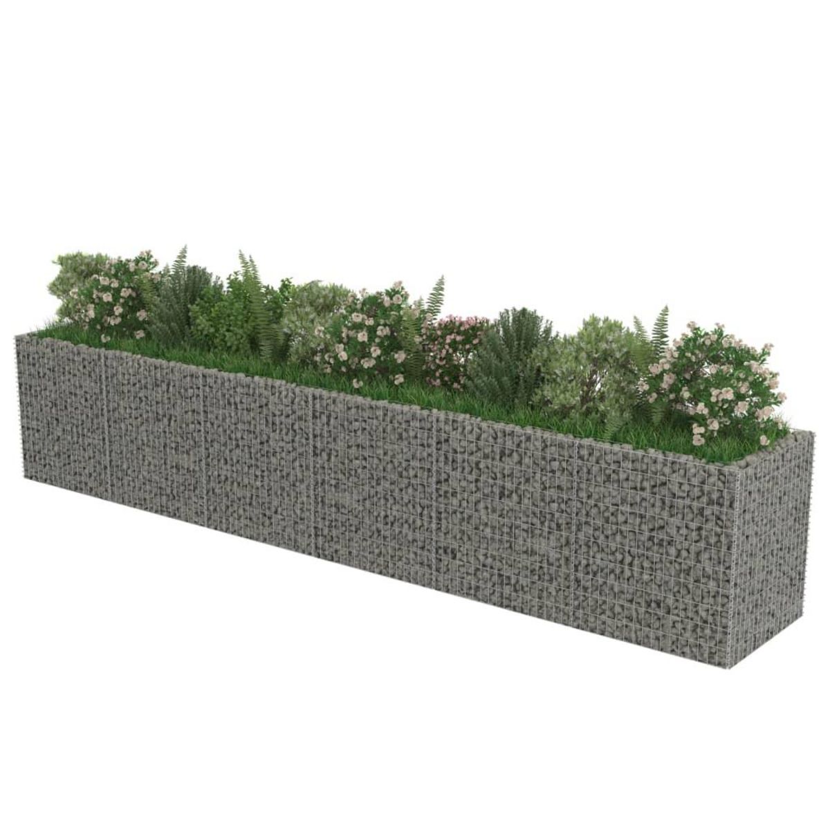 VIDAXL Lit sureleve a gabion Acier galvanise 540x90x100 cm
