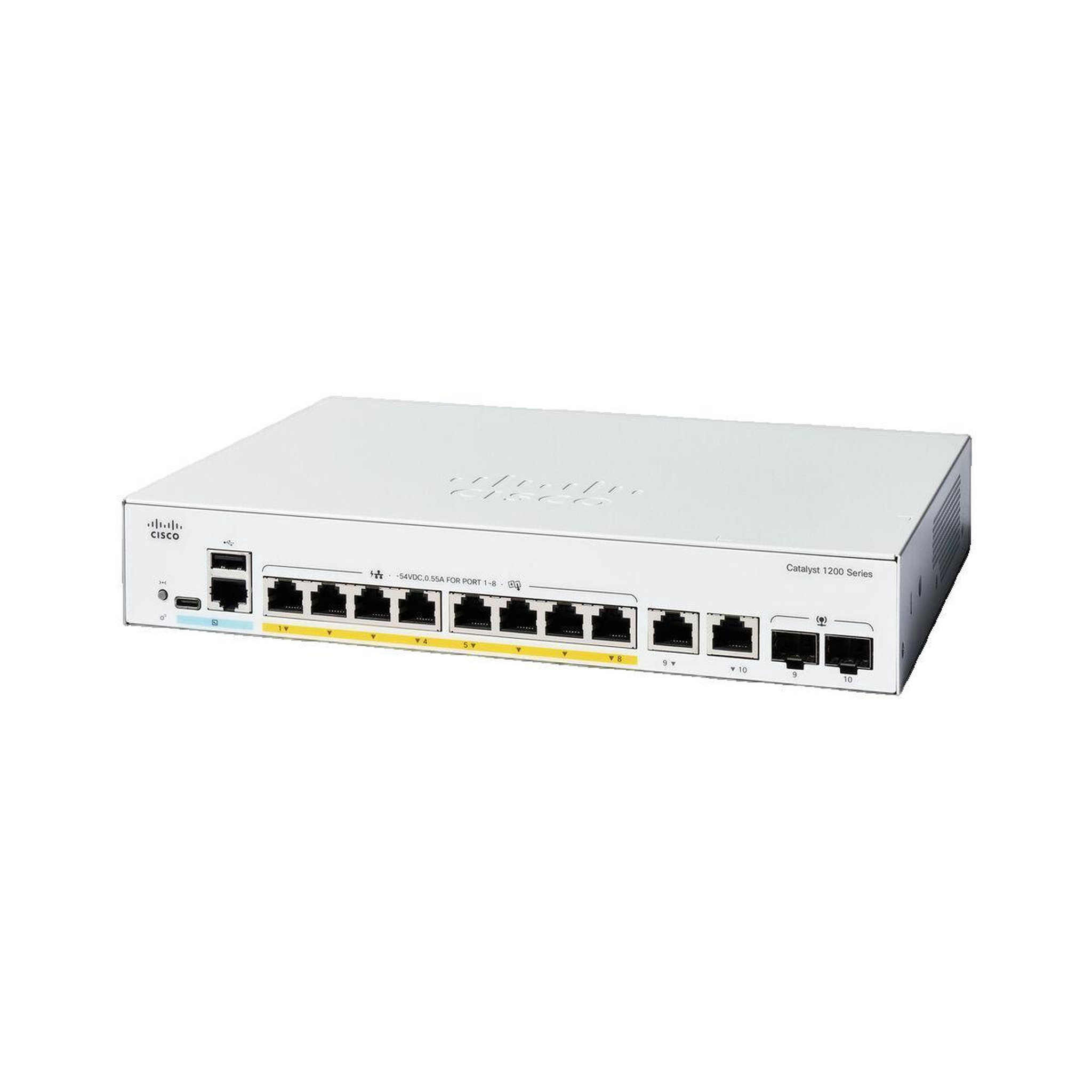 Voir la diapositive 2 : Cisco Commutateur réseau Cisco Catalyst 1200-8P-E-2G avec 8 ports Gigabit Ethernet PoE+