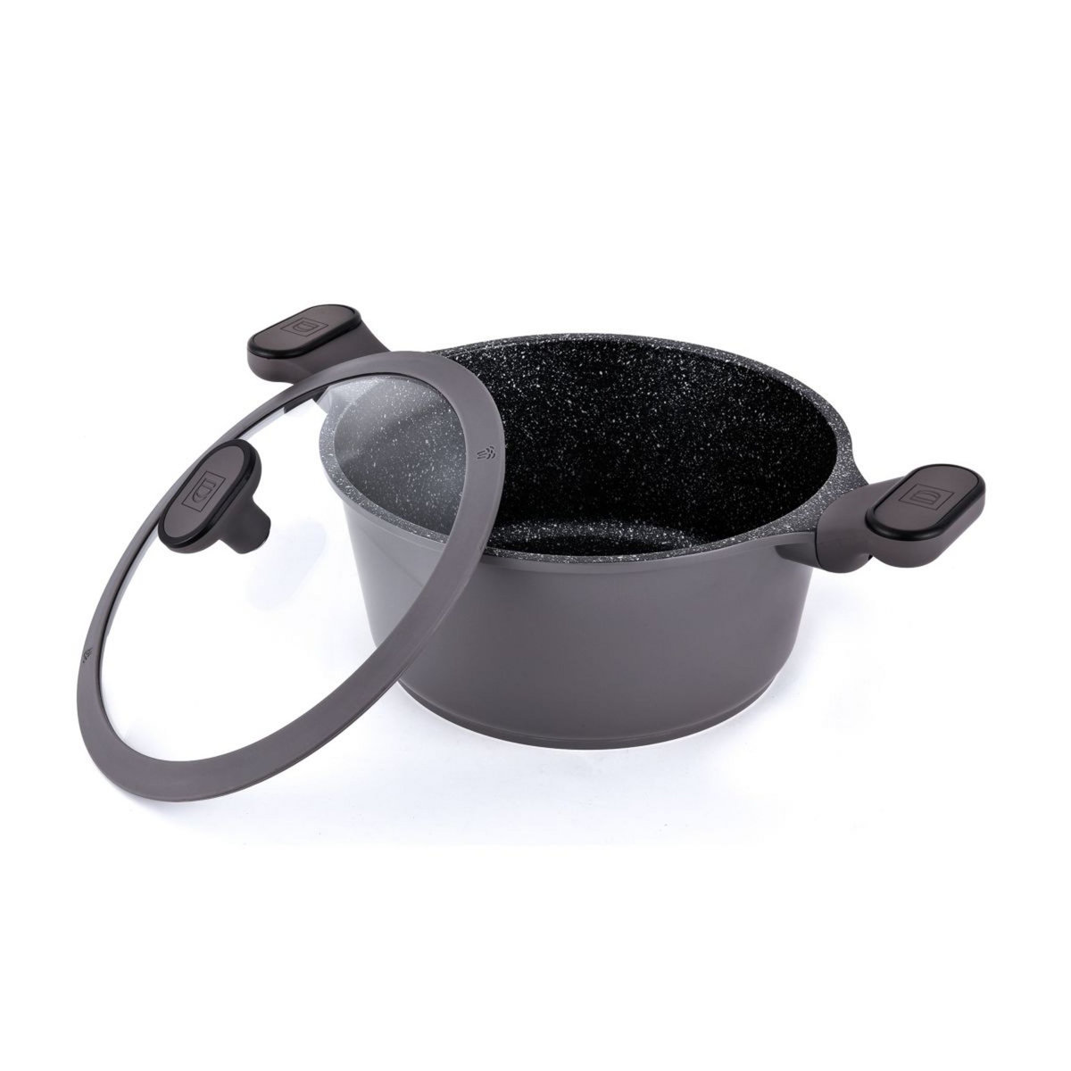 Fortus Faitout 24cm gris en fonte d'aluminium avec couvercle