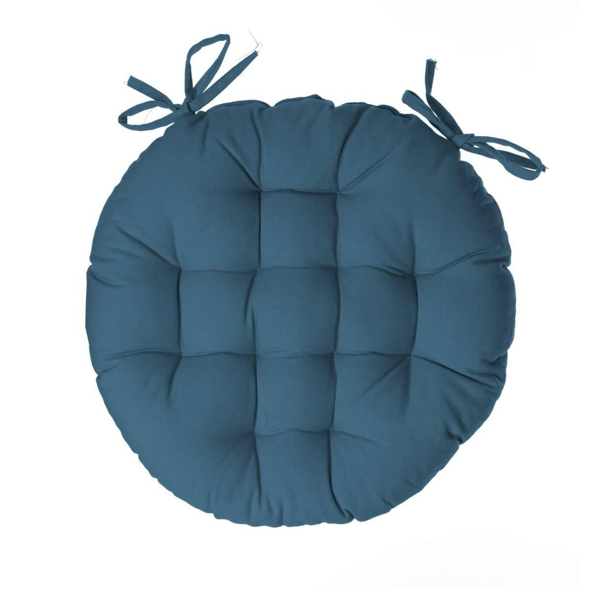 ATMOSPHERA Galette de chaise ronde Alix - Diam. 38 cm - Bleu