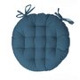 ATMOSPHERA Galette de chaise ronde Alix - Diam. 38 cm - Bleu