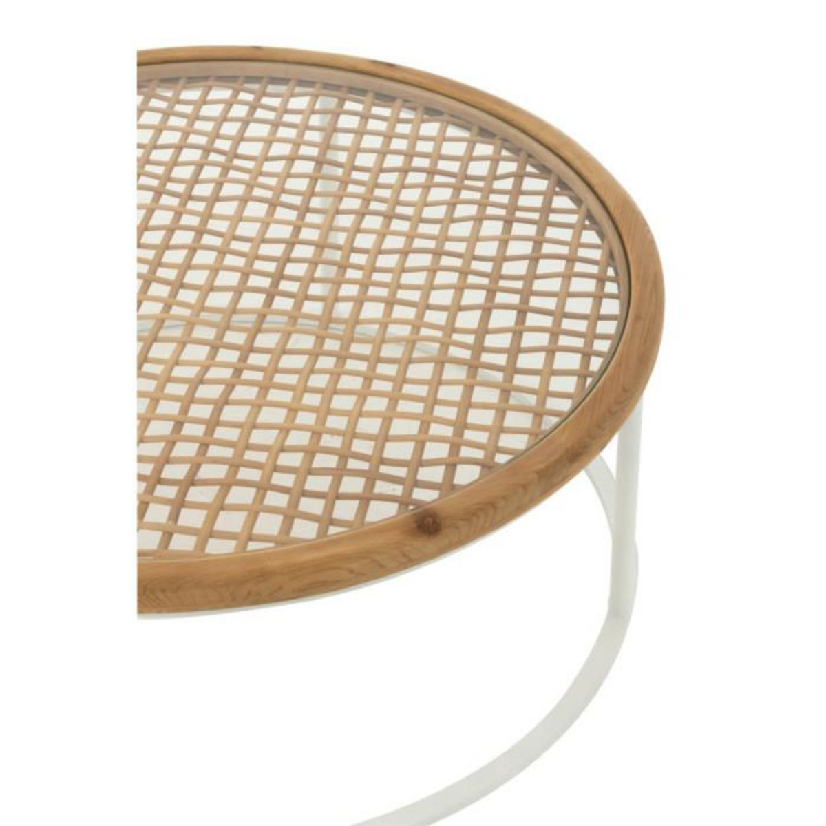 Paris Prix Table Basse en Bois  Mati  90cm Naturel & Blanc