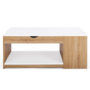 Voir la diapositive 3 : ID MARKET Table basse plateau relevable rectangulaire ELEA avec coffre bois façon hêtre et blanc