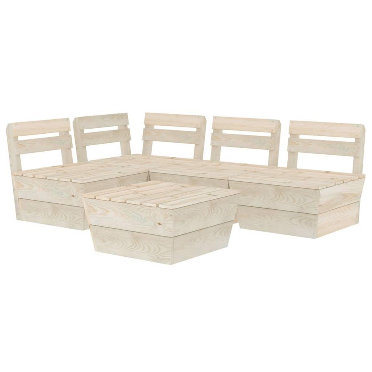 VIDAXL Salon de jardin palette 5 pcs Bois d'epicea impregne