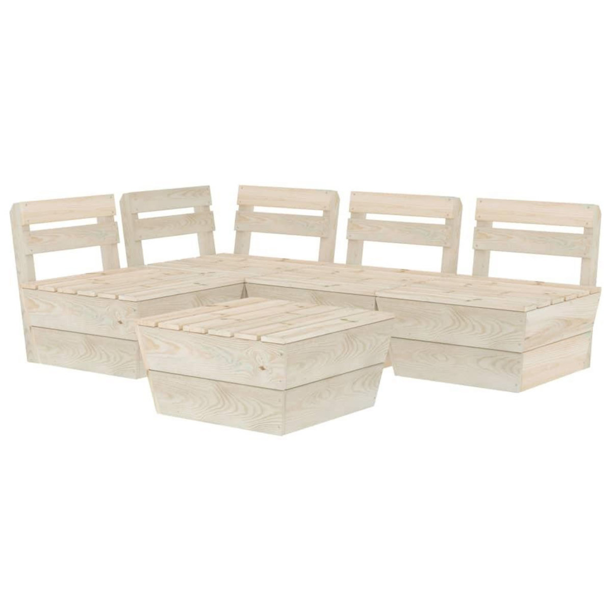 VIDAXL Salon de jardin palette 5 pcs Bois d'epicea impregne